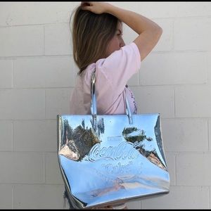 SkinnyDip Silver Coca-Cola Tote Bag w Clutch